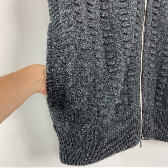 DVF lambswool cashmere park city long quilted gray zip vest S/P - Picture 3 of 14